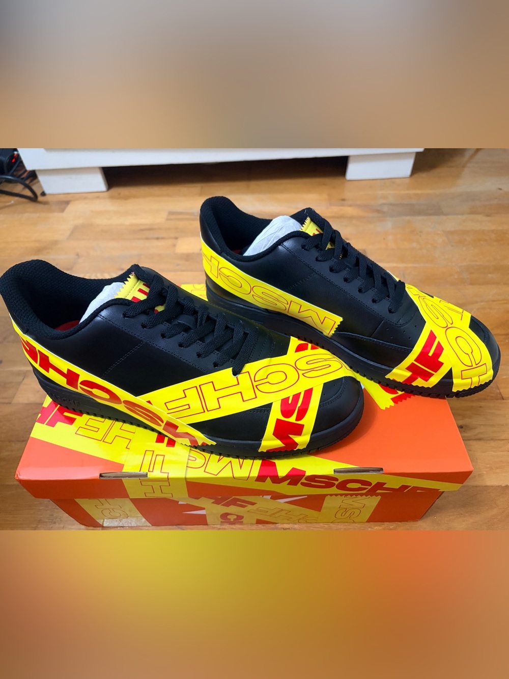 MSCHF Black & Yellow Graphic Men's Sneakers